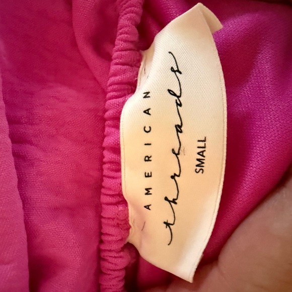 American Threads Bright Pink Mini Dress with Spaghetti Straps - Picture 3 of 3